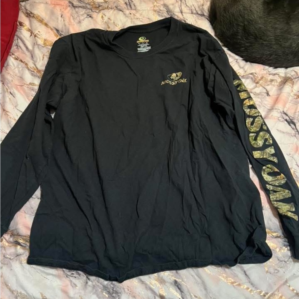 Mossy Oak Black Long Sleeve Men's Shirt